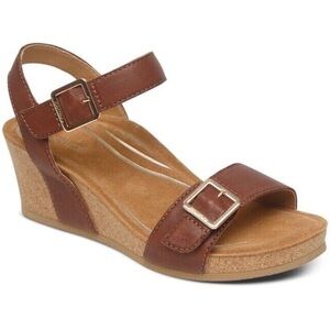 Aetrex Sandals 8.5 Lexa Quarter Strap Wedge Plantar Fasciitis Comfort Shoe